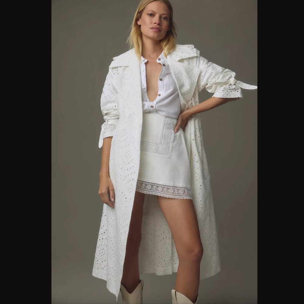 Anthropologie Avec Les Filles Eyelet Trench Coat